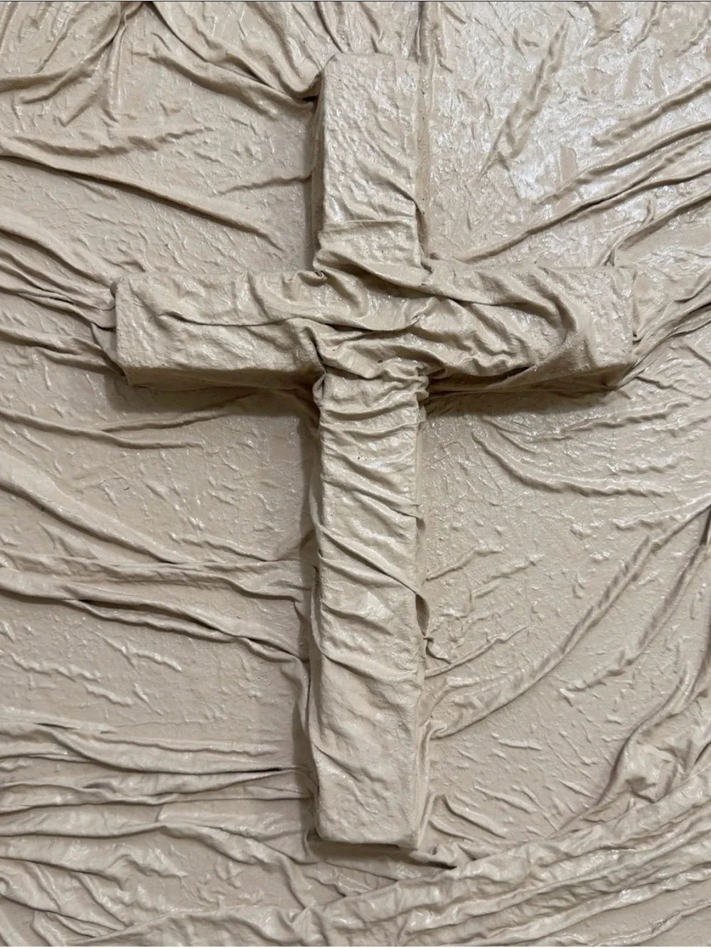 Handmade Oversized 3D Textured Cross Wall Art – 36” x 48”
